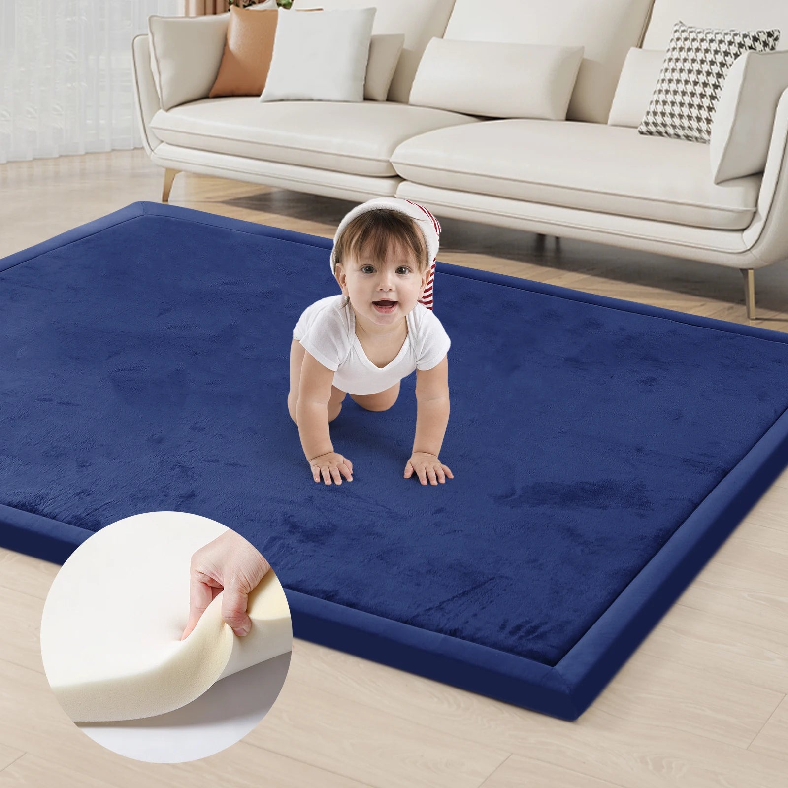 Large 2cm Thick Baby Play Mat Tatami Style Non-Slip Carpet for Living Room / Bedroom