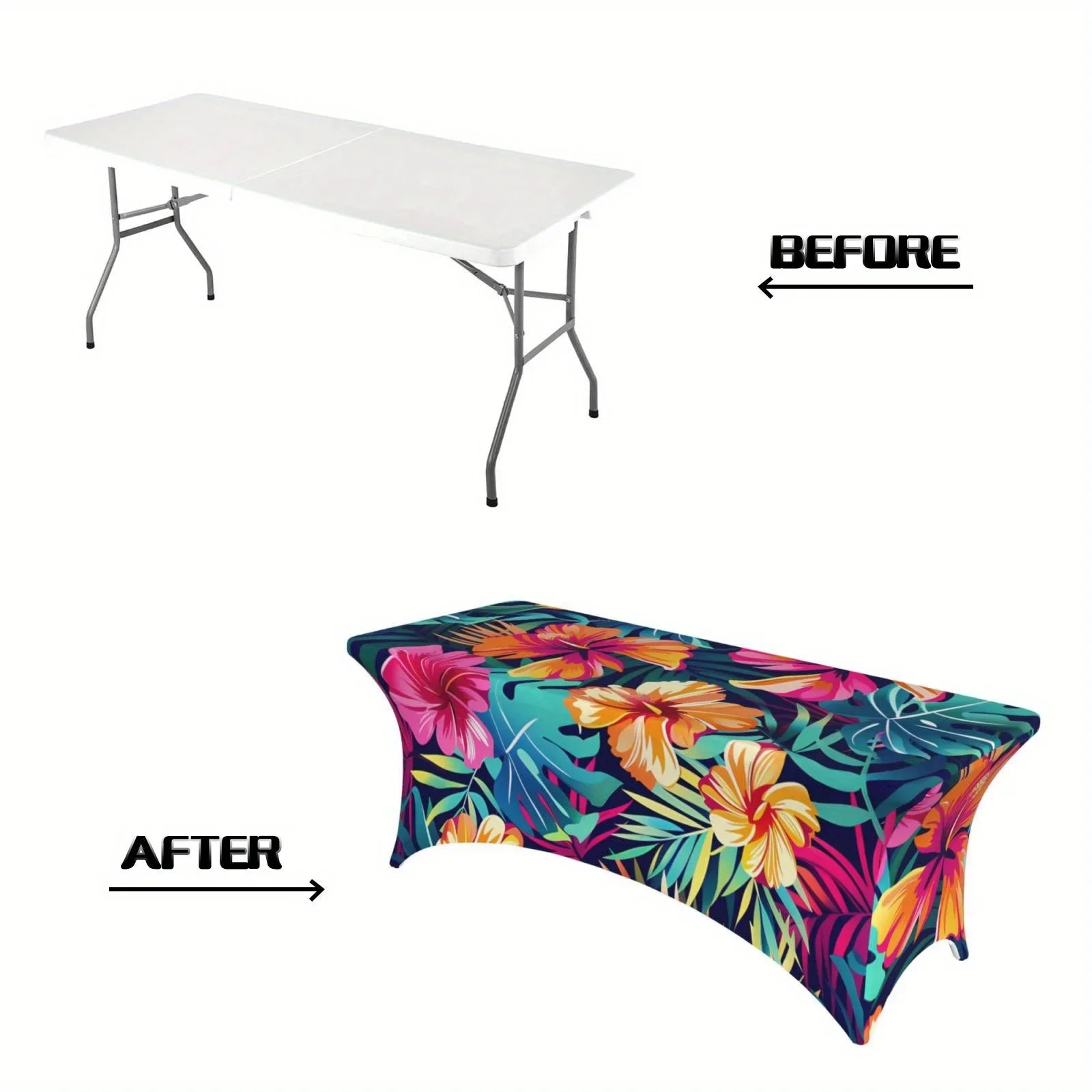 Vibrant Tropical Print Tablecloth - Wrinkle & Stain Resistant