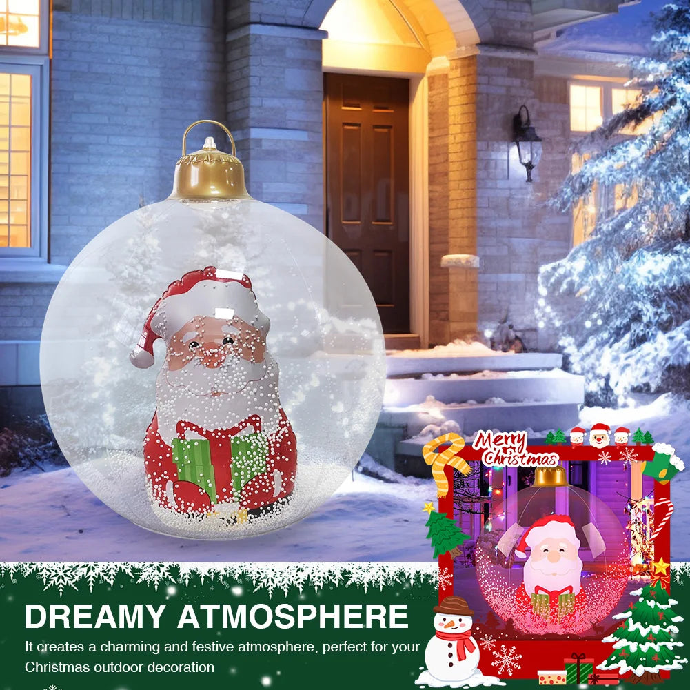 Christmas Giant Inflatable Ball Ornaments W/ LED Light