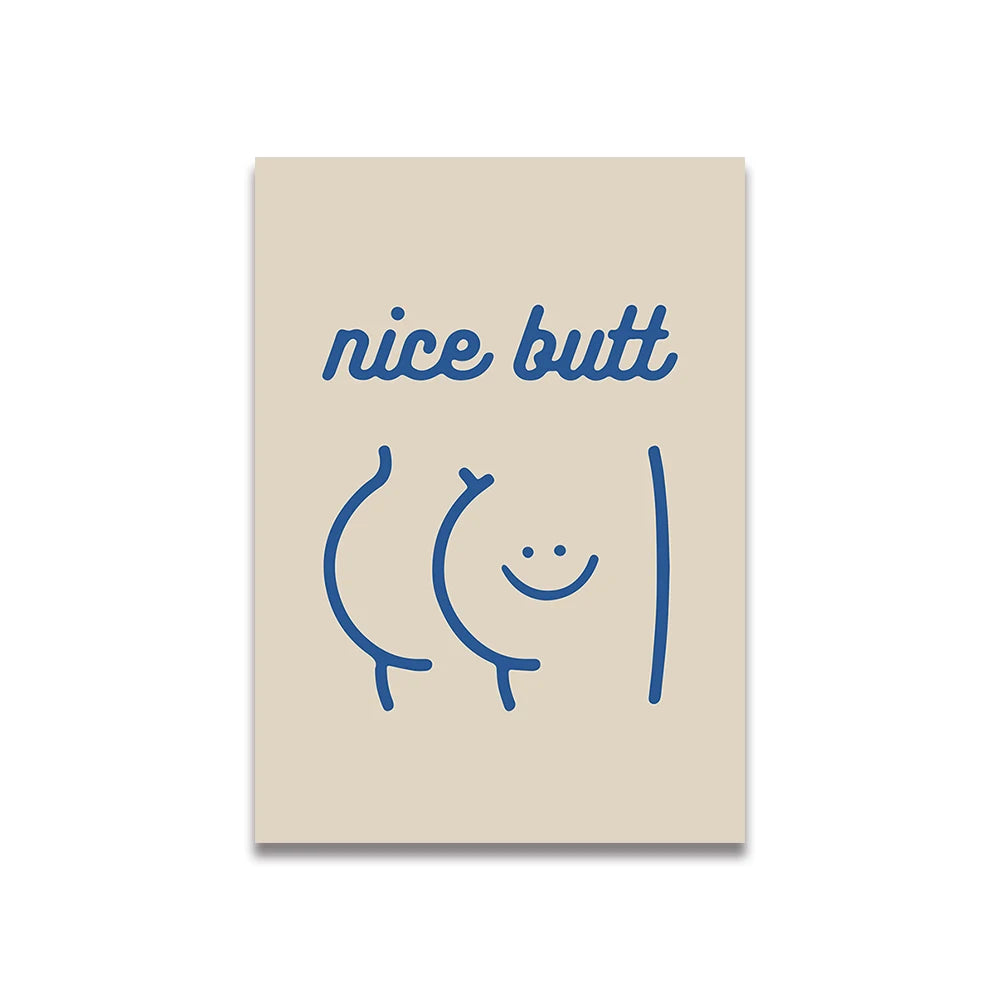 Simplicity Vintage Pink Cartoon Print Canvas Wall Art