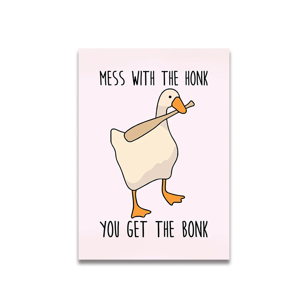 Simplicity Vintage Pink Cartoon Print Canvas Wall Art