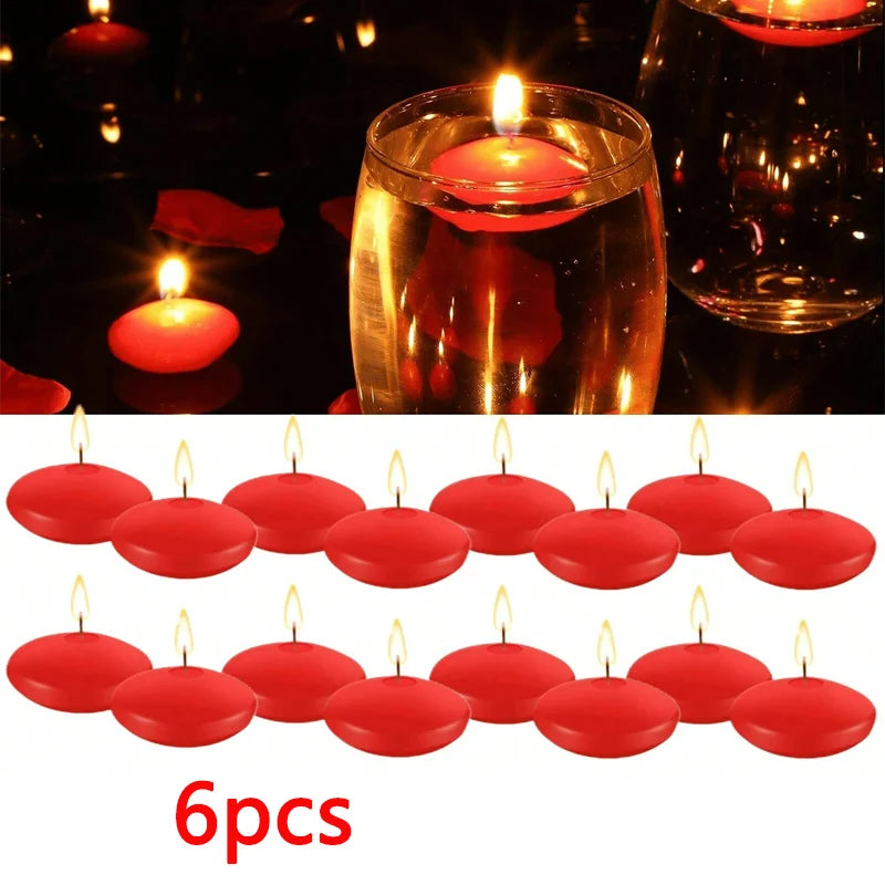 6/10/16Pcs Unscented  Floating Discs Candles