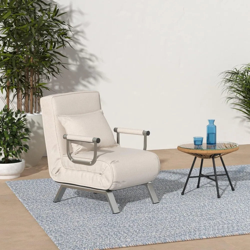 Convertible Single Person  Armchair/Chaise Lounge  featuring Pillow and 5 Settings