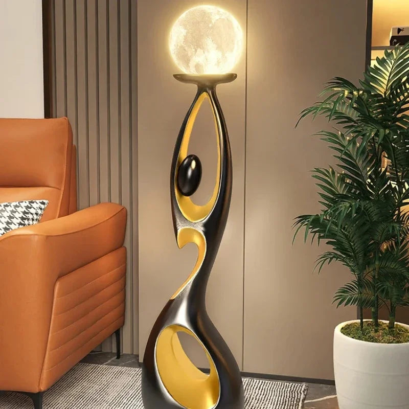 Luxury Art Light , Night Glow Resin Sculpture LED Floor Lamp