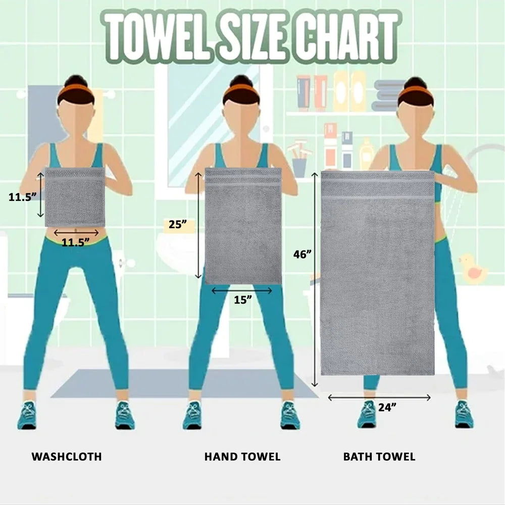 10 Piece Soft Absorbent Cotton Quick Dry Bath Towels