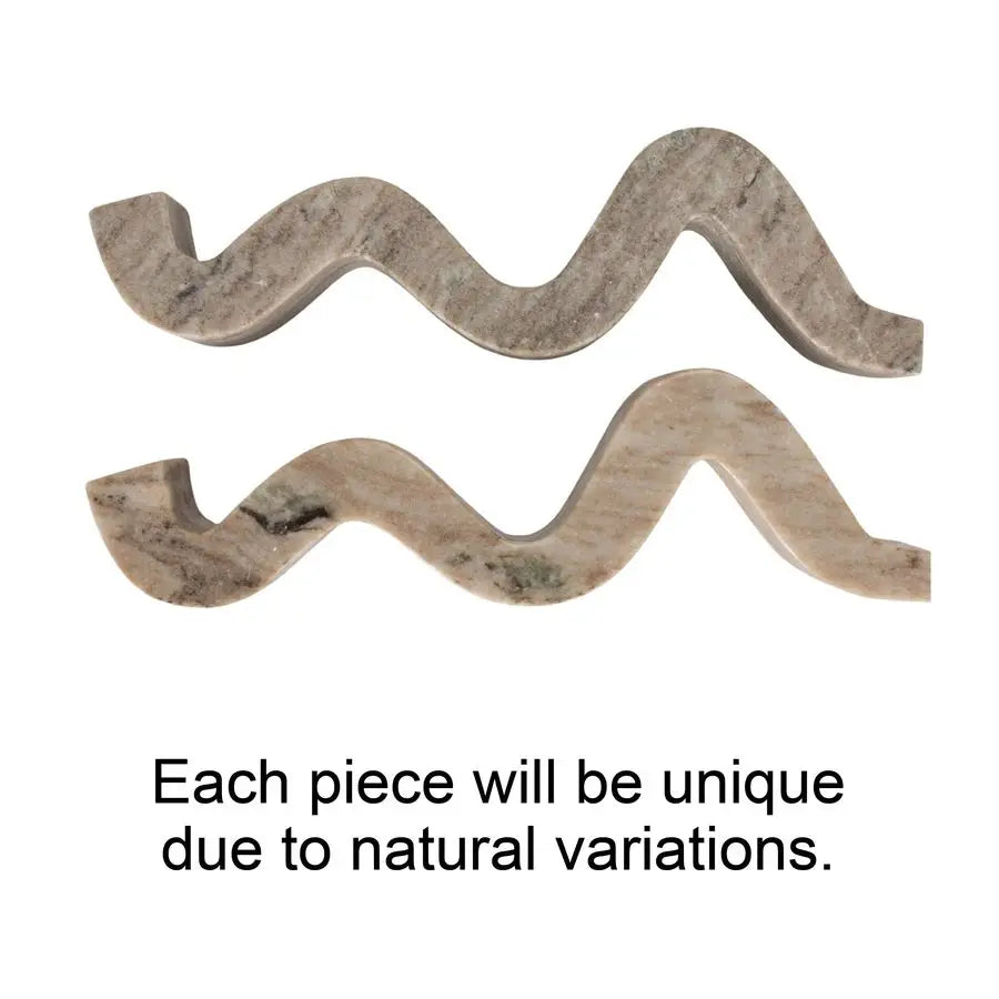 Marble Wave Double Taper Candle Holder, Beige