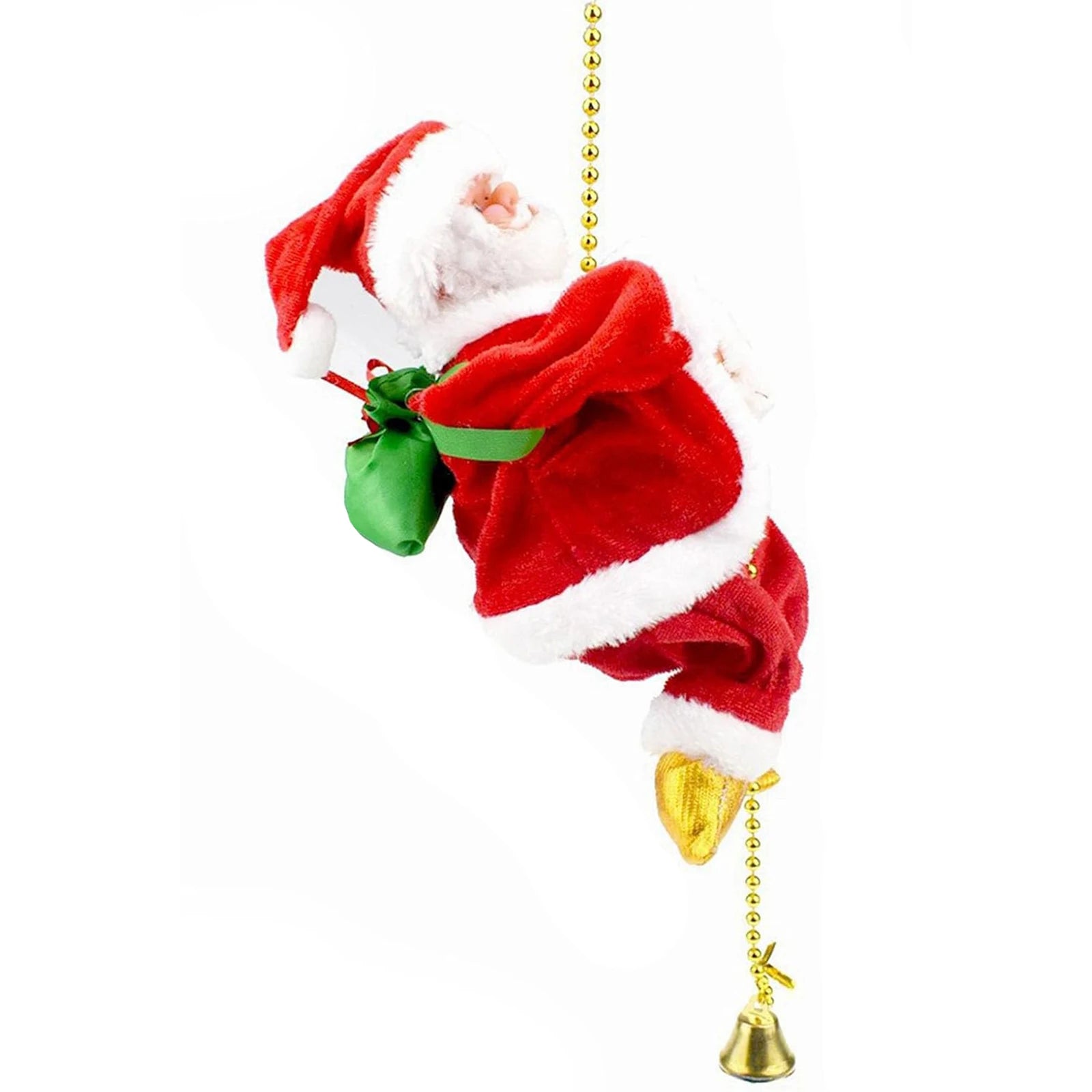 Animated Climbing Santa Claus on Rope with Music Christmas Ornament