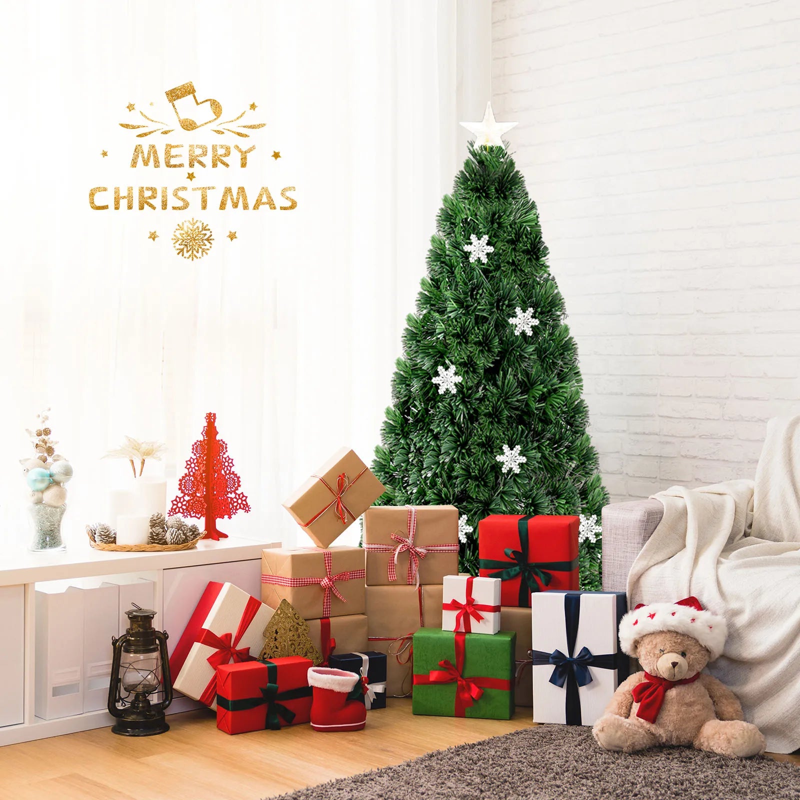 3/ 4/ 5/ 6 FT Fiber Optic Artificial Pre-Lit Christmas Tree