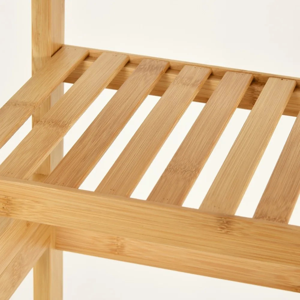 Bamboo Over The Toilet Bathroom  Storage Rack Space Saver 4 Tier Shelves