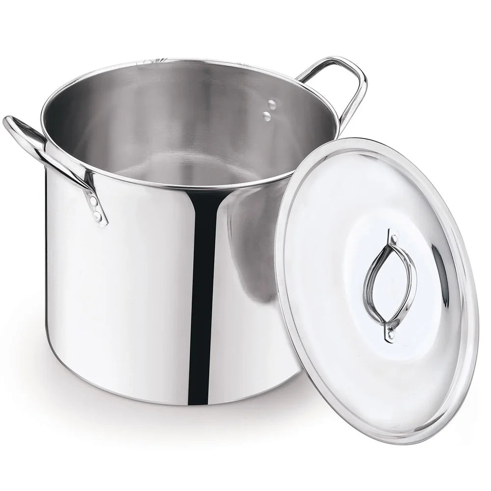 12 Quart Stainless Steel, Heavy Duty Stock Pot with Lid and Stay Cool Handles