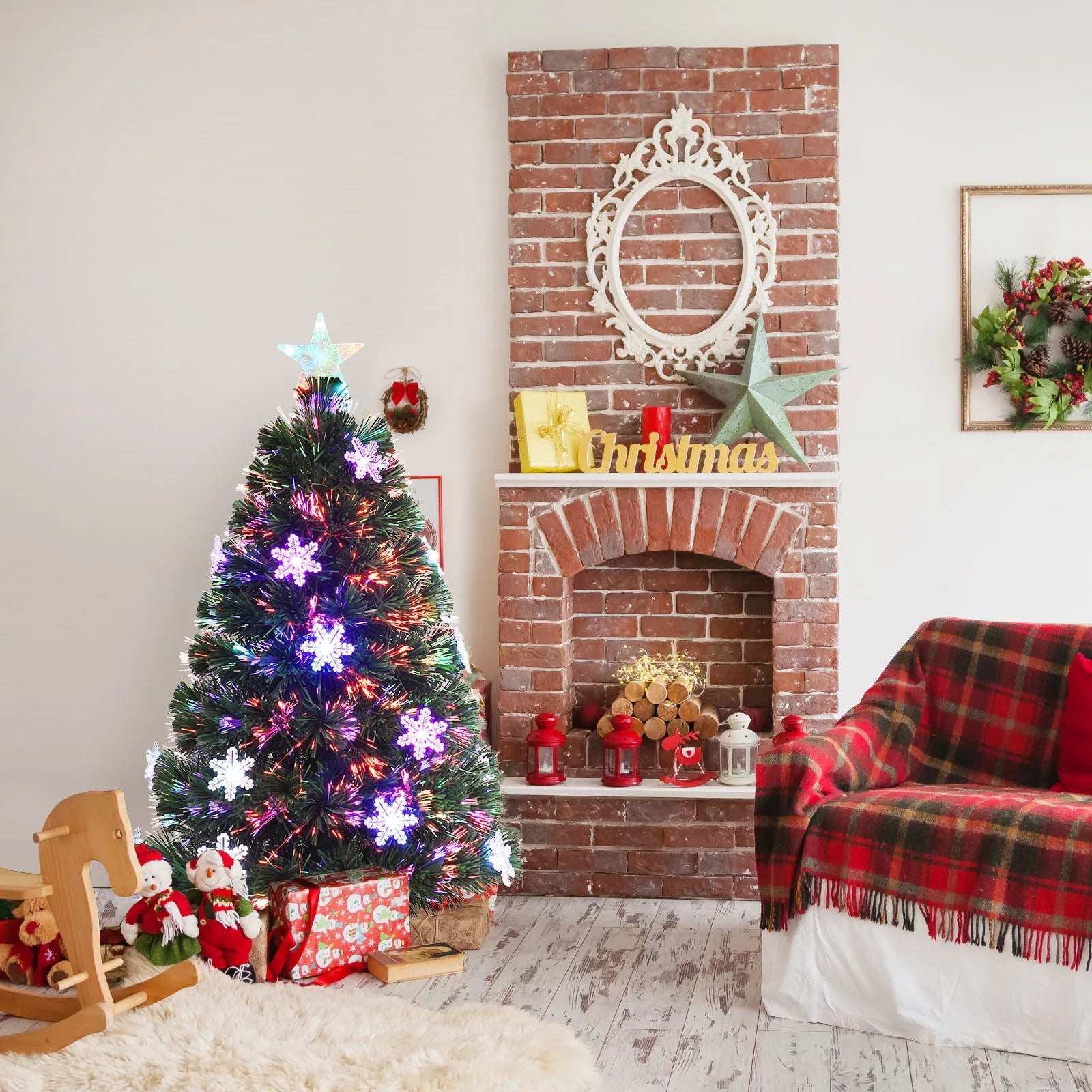 3/ 4/ 5/ 6 FT Fiber Optic Artificial Pre-Lit Christmas Tree