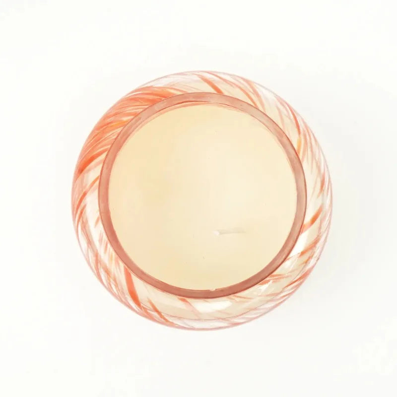 Dreamy orange scented handmade blown glass candle holder