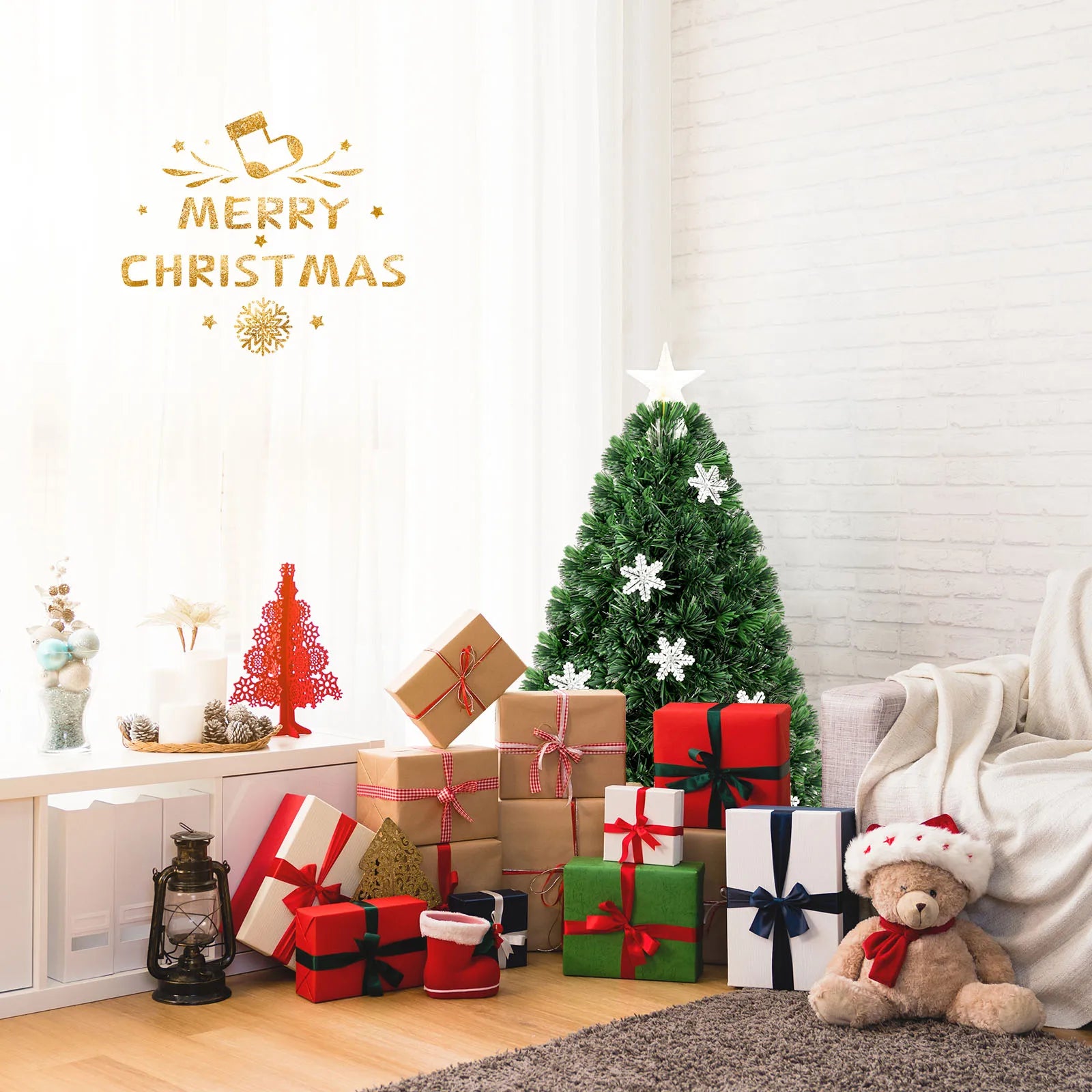 3/ 4/ 5/ 6 FT Fiber Optic Artificial Pre-Lit Christmas Tree