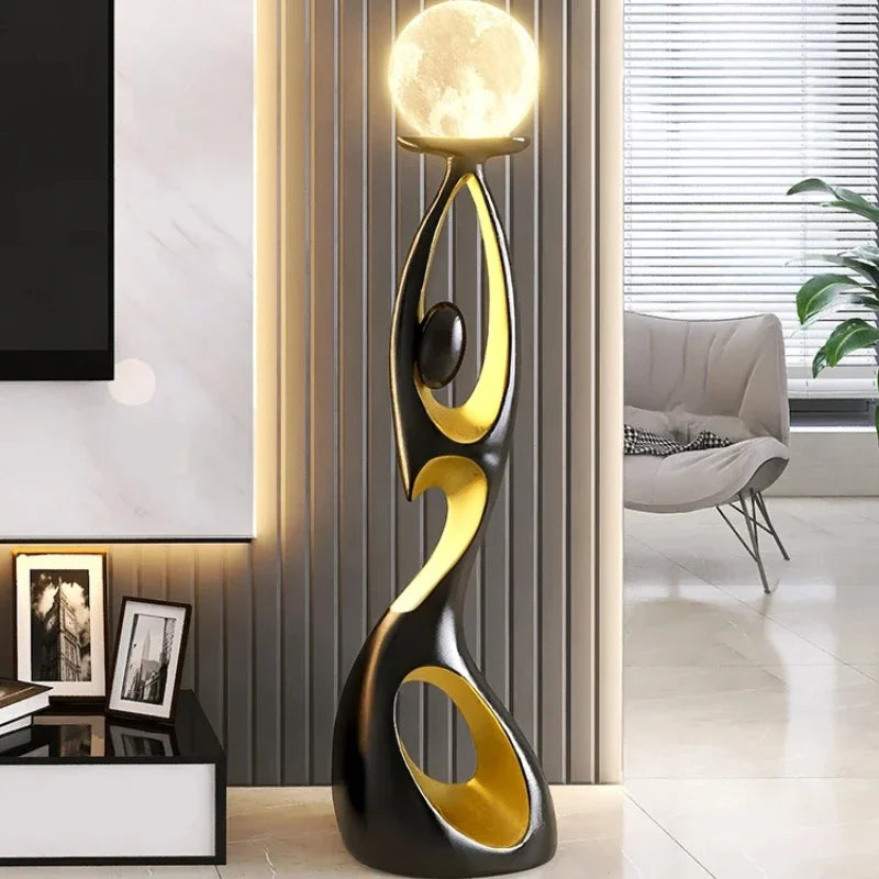 Luxury Art Light , Night Glow Resin Sculpture LED Floor Lamp