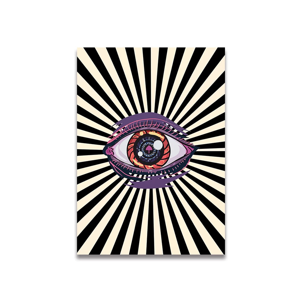 Simplicity Vintage Pink Cartoon Print Canvas Wall Art