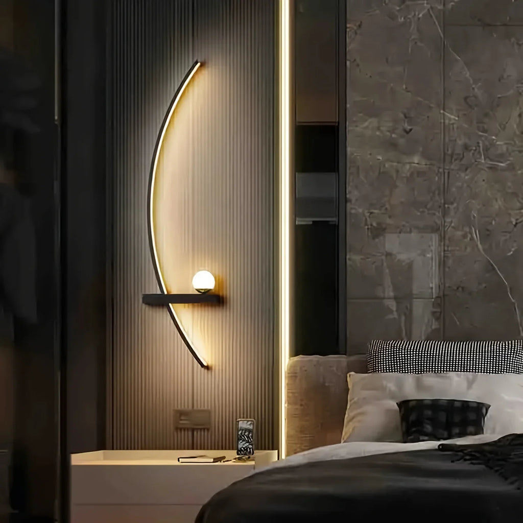 2pcs Modern Adjustable LED Wall Sconce, 31.5" Arched Metal Bedside Lamp, 3000K Warm Glow