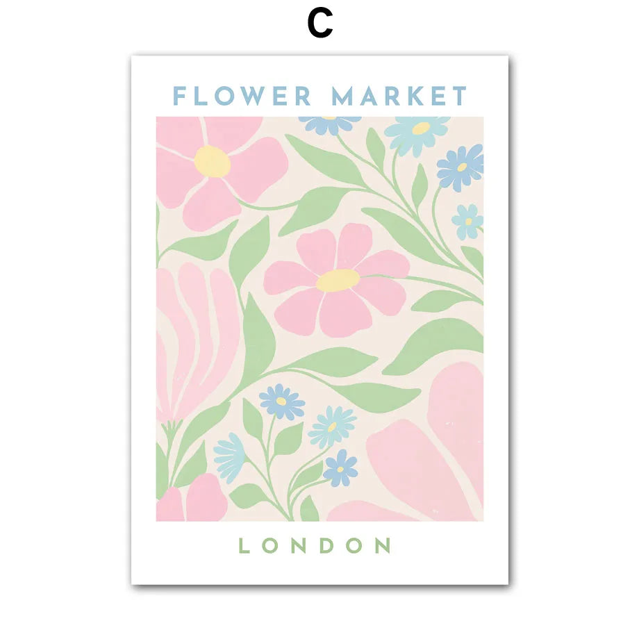 Colorful Flower Market  Canvas Painting