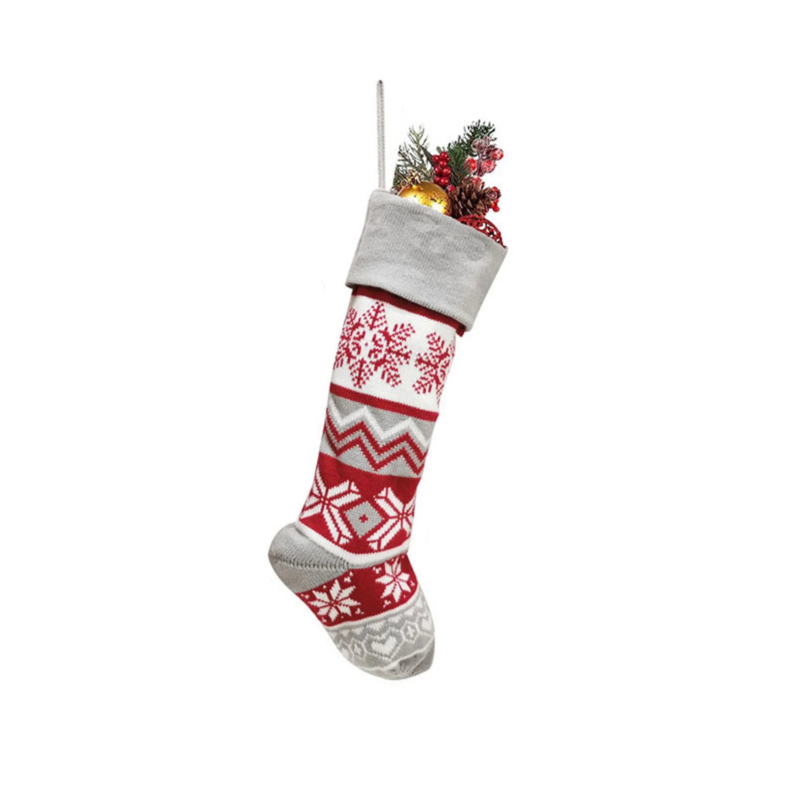 Christmas Decorations Wool Socks Red And Gray Elk Knitted Socks/ Children's Gift Bags