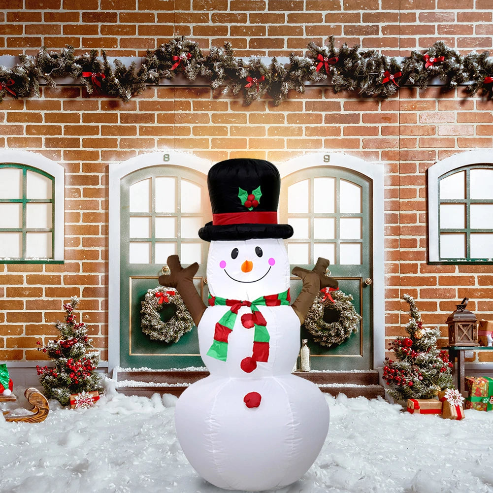 Inflatable Illuminated Snowman with LED Light Christmas Snowman Decor