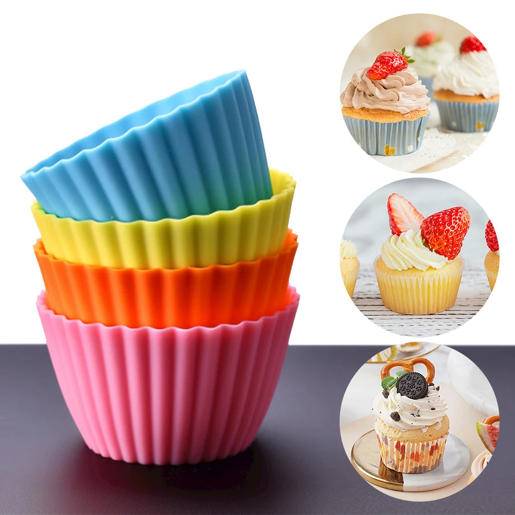 12 Pcs  Reusable Silicone Cupcake/Ramekin Liners