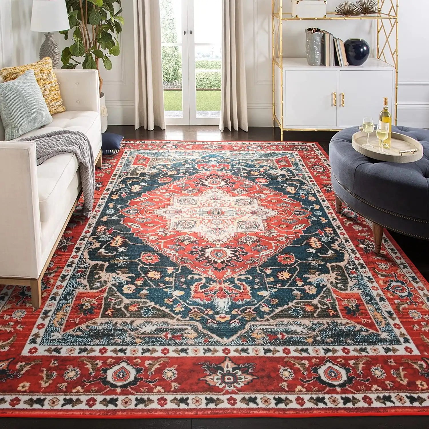 Vintage Bohemian Indoor Area Rug for Living Room,  Bedroom