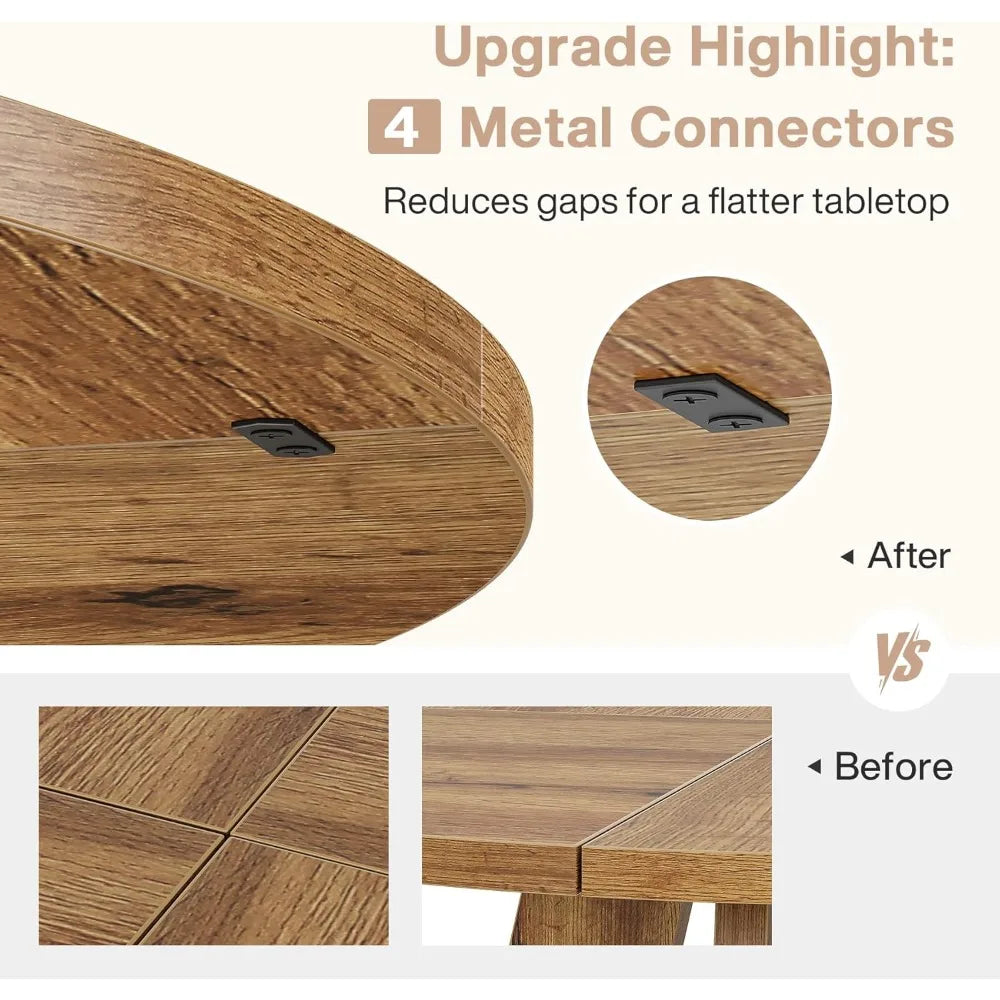 47 Inch Rustic Round Dinner Table for 4