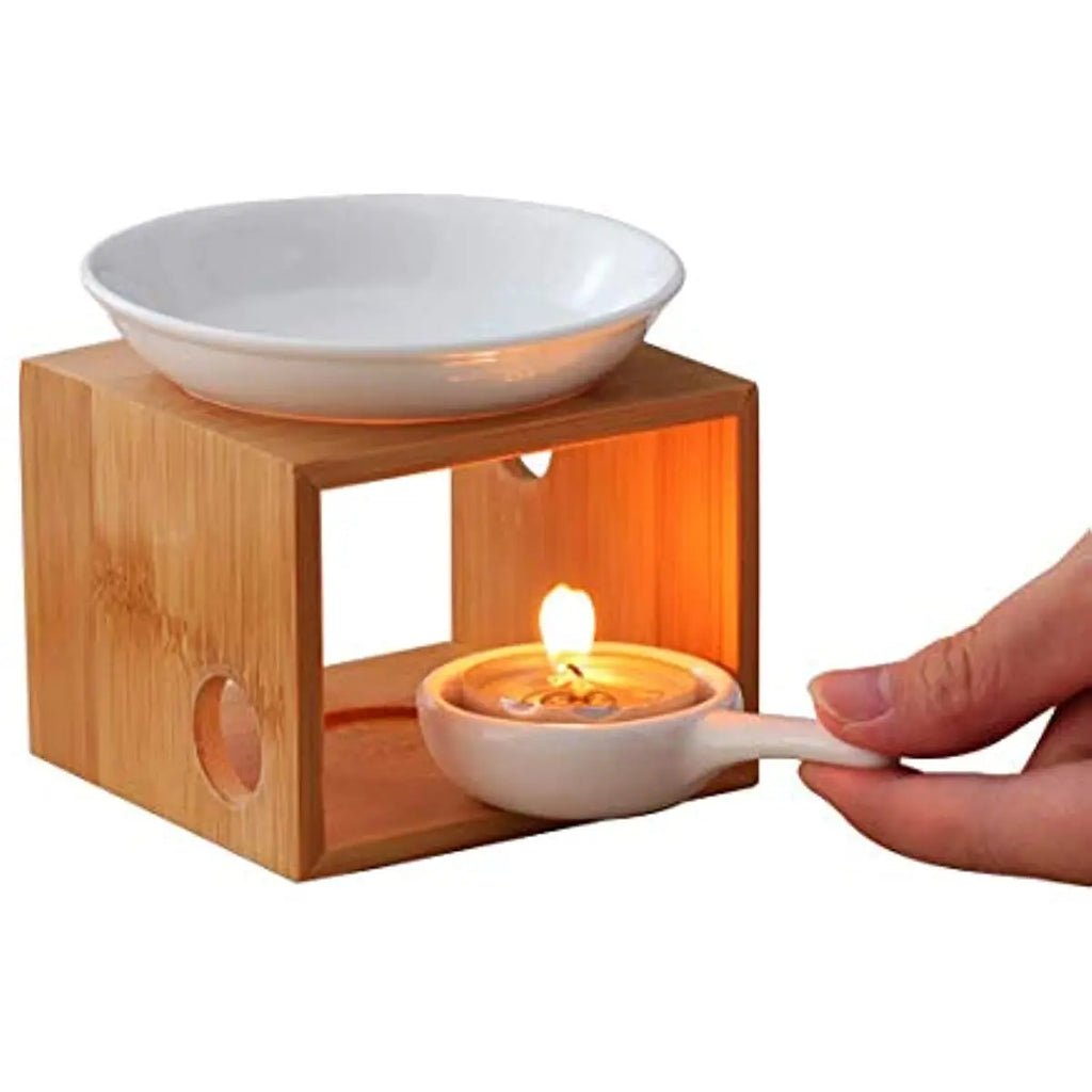 1pc Tealight Bamboo Essential Oil  Diffuser