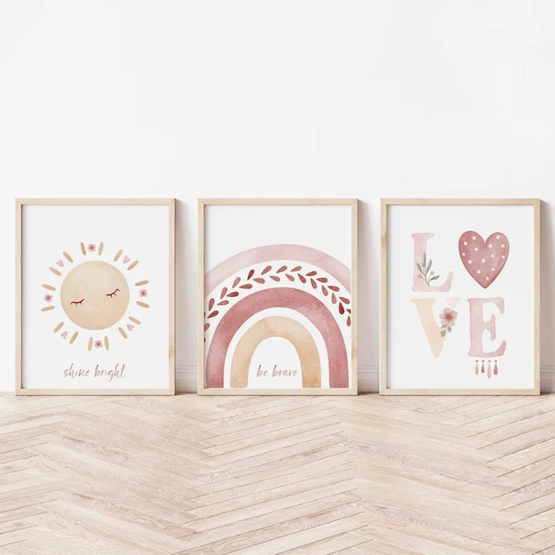 Bohemian Style Rainbow Series Canvas Painting