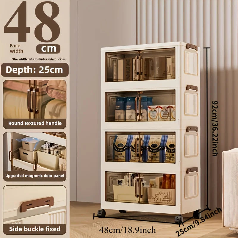 3/4-Tier Foldable Storage Cabinet