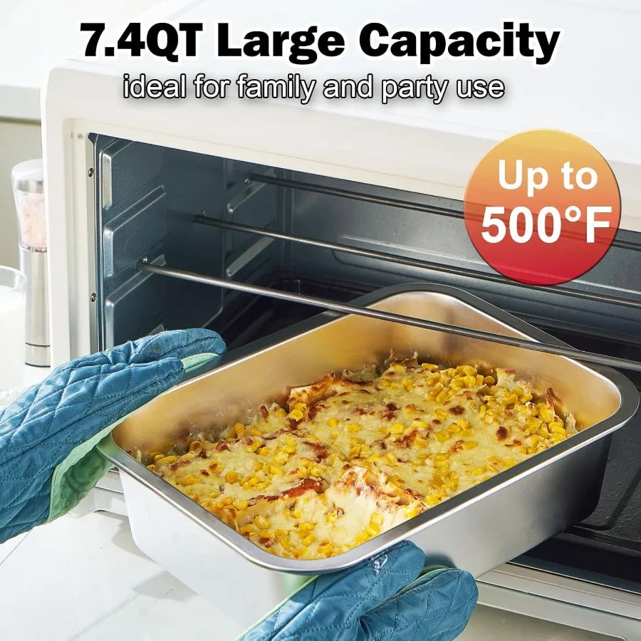 4 Inch Extra Deep Baking Pan with Lid, Stainless Steel, Nonstick