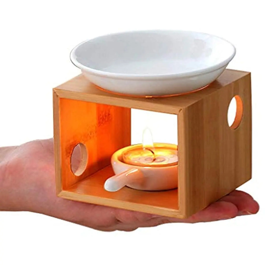 1pc Tealight Bamboo Essential Oil  Diffuser