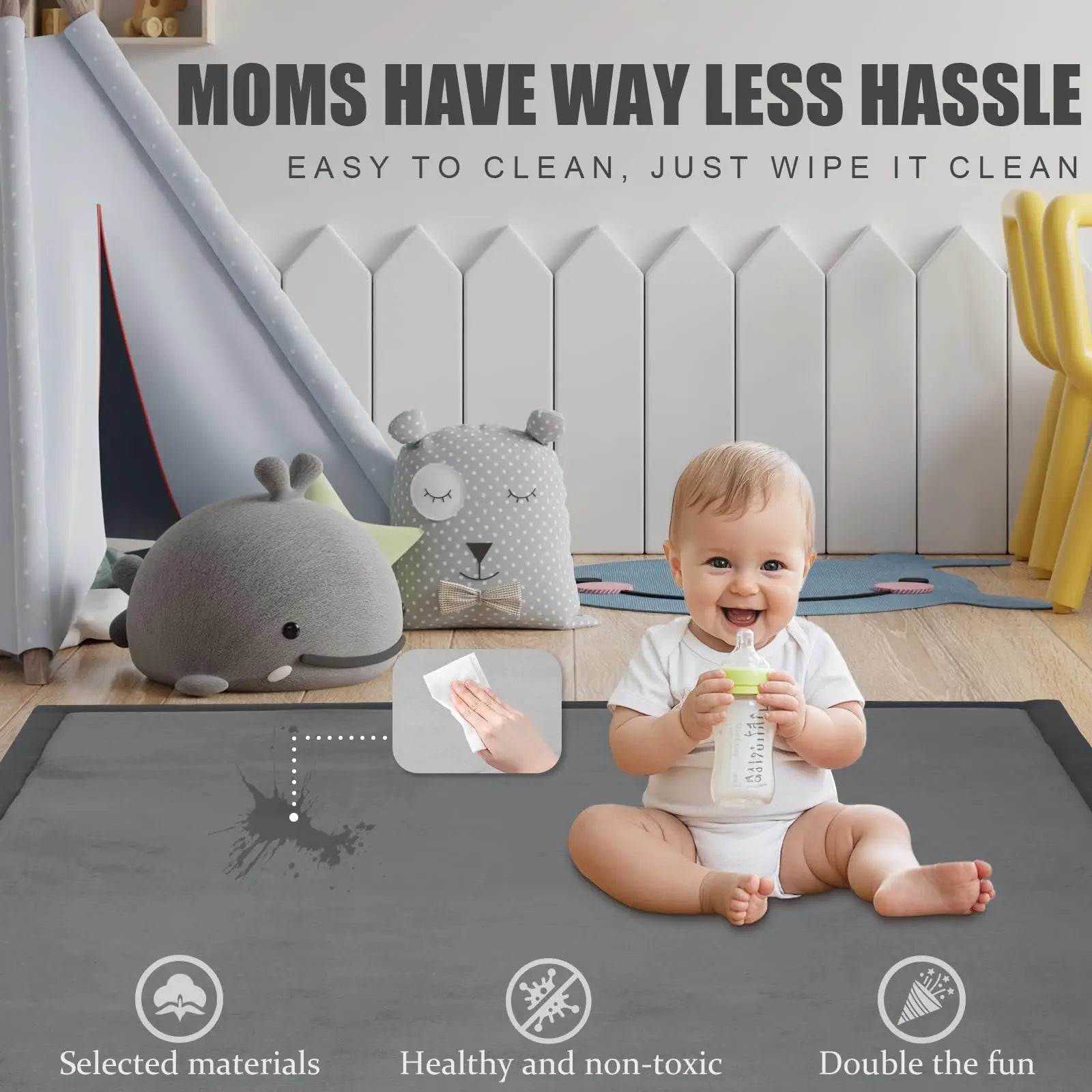 Large 2cm Thick Baby Play Mat Tatami Style Non-Slip Carpet for Living Room / Bedroom