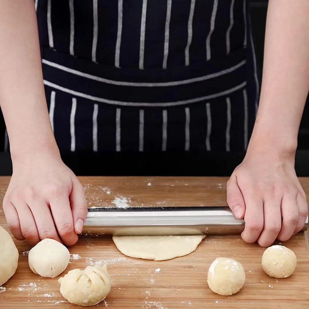 Stainless Steel, Non-Stick  Rolling Pin for Pizza Cookies Pastry and Fondant