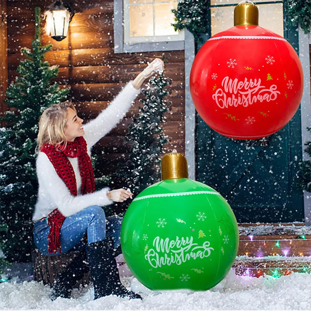 24 Inch PVC Inflatable Christmas Ball Outdoor Christmas Decorations New Years Christmas Ornaments Christmas Decorations Ball