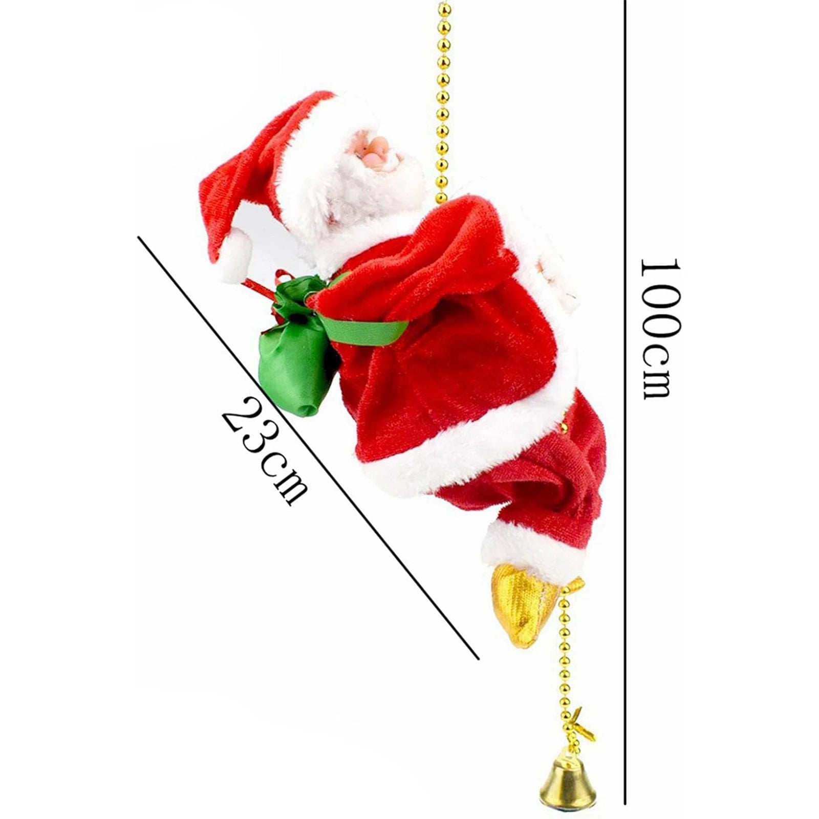 Animated Climbing Santa Claus on Rope with Music Christmas Ornament