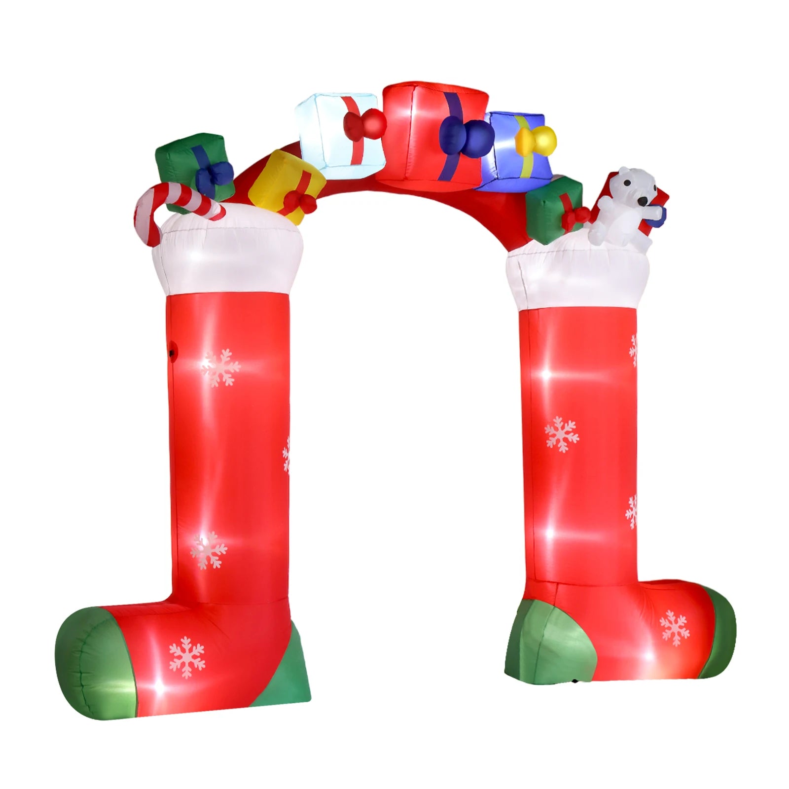 9ft Christmas Socks Arch Inflatable Decoration with 11 LED Lights