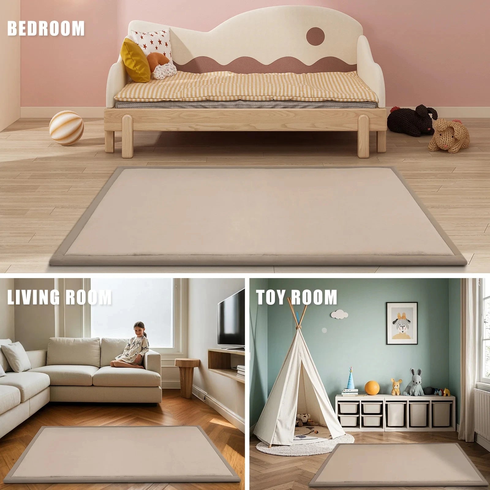 Large 2cm Thick Baby Play Mat Tatami Style Non-Slip Carpet for Living Room / Bedroom