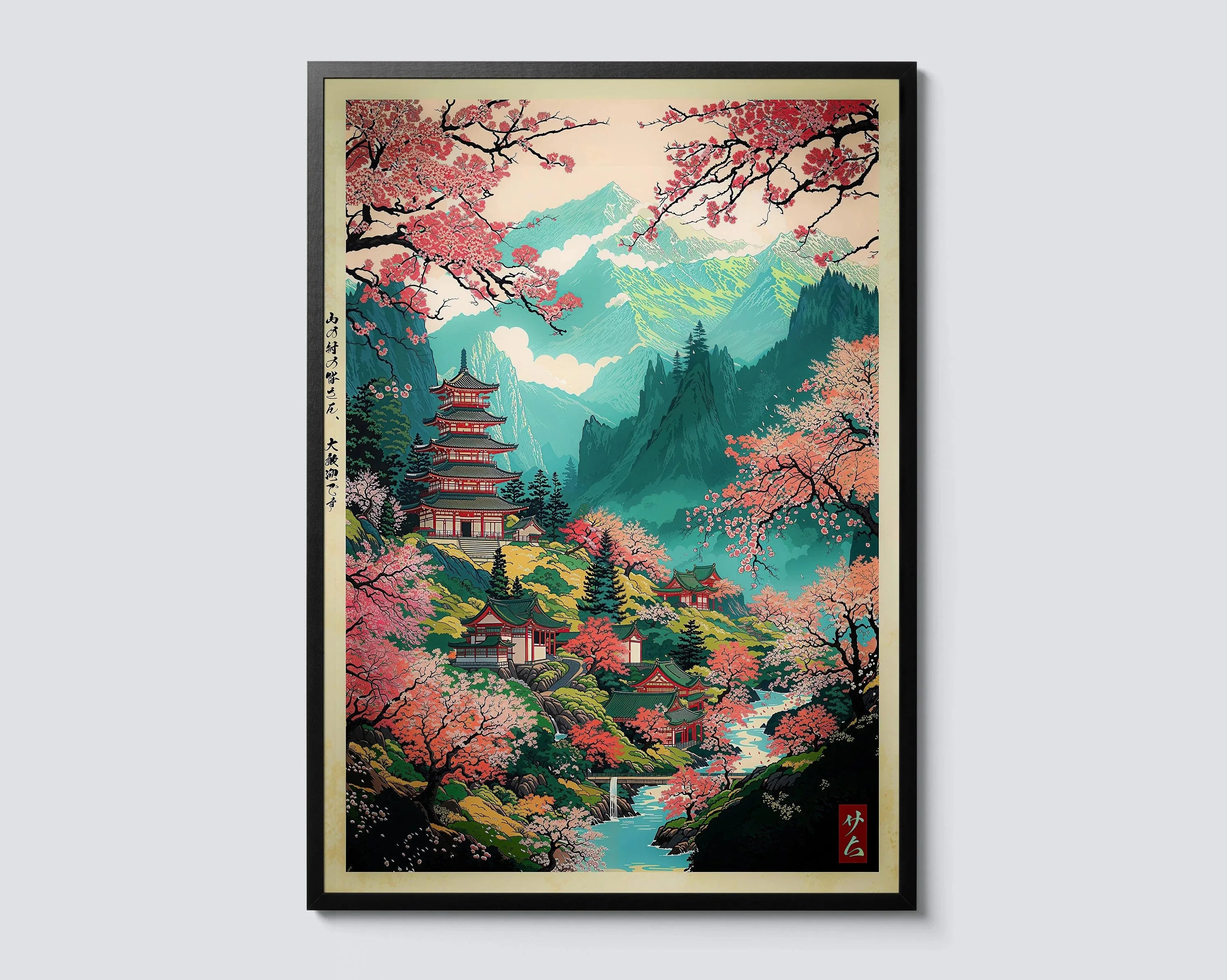 Japanese Wall Art Mount Fuji Sunrise Hokusai Giant Wave Canvas Print