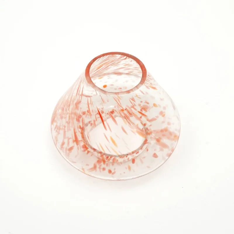 Dreamy orange scented handmade blown glass candle holder