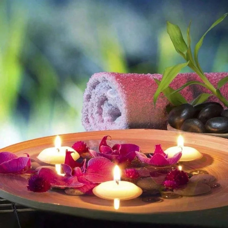 6/10/16Pcs Unscented Floating Discs Candles