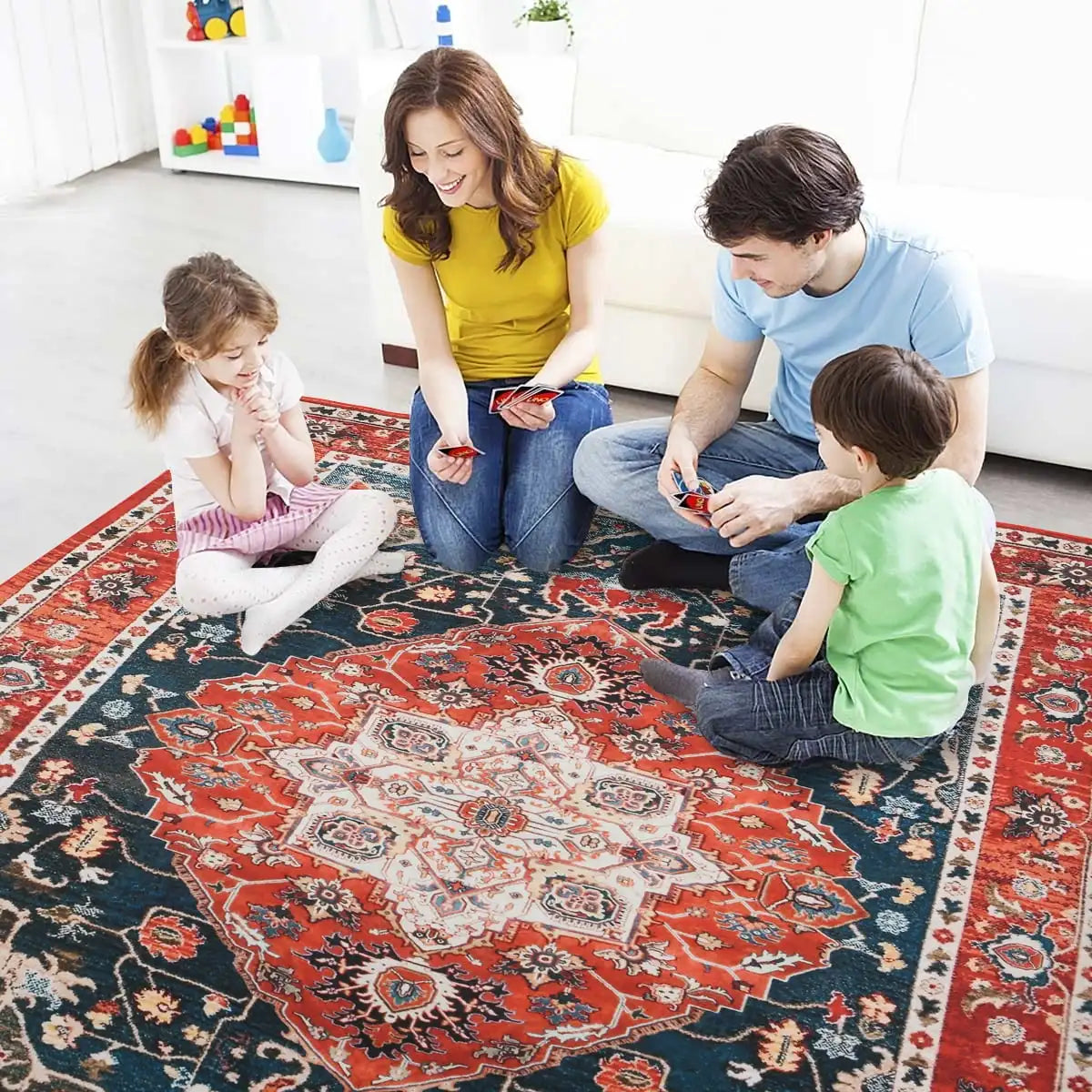 Vintage Bohemian Indoor Area Rug for Living Room,  Bedroom