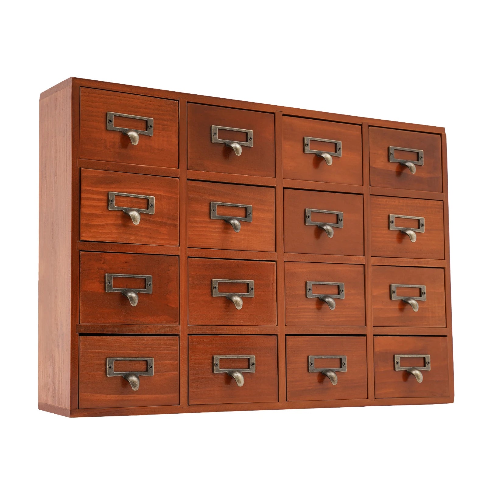 Wooden Vintage Apothecary Cabinet with 16 Drawers, Home Office & Dresser Organization and Storage