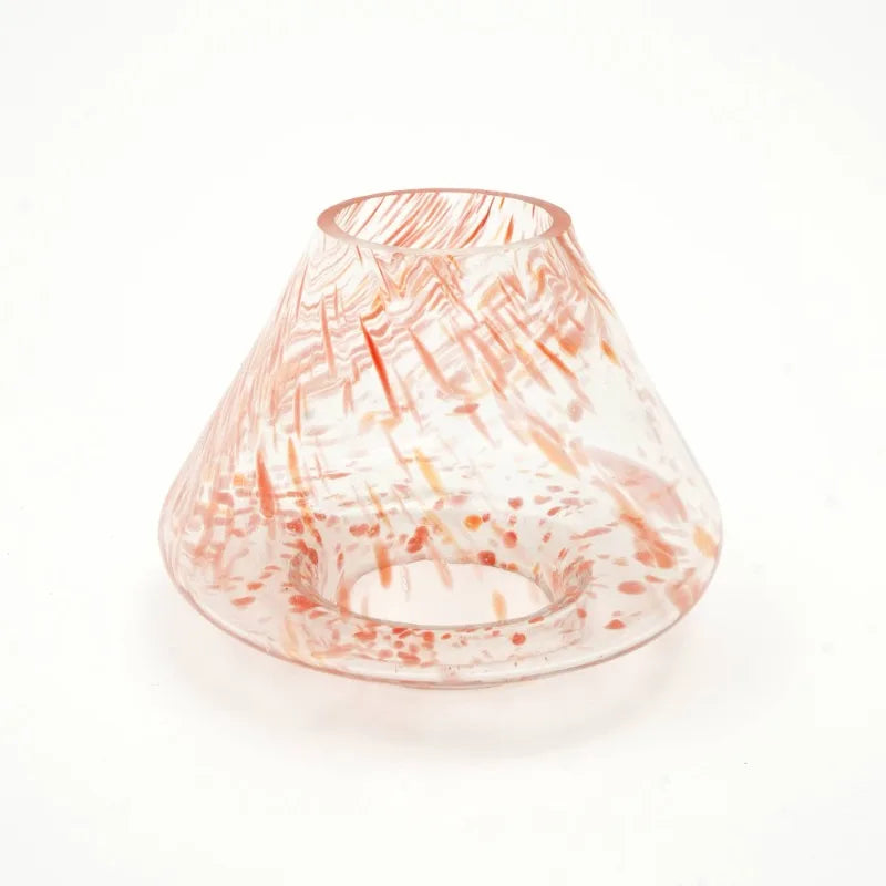 Dreamy orange scented handmade blown glass candle holder