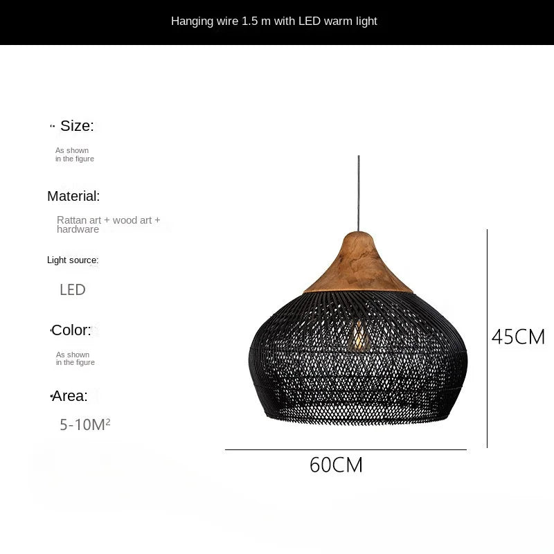 Vintage Pendant Light Fixtures: High Quality Rattan Lamps