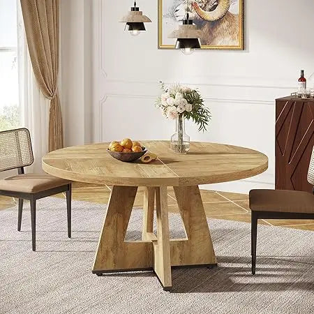 47 Inch Rustic Round Dinner Table for 4