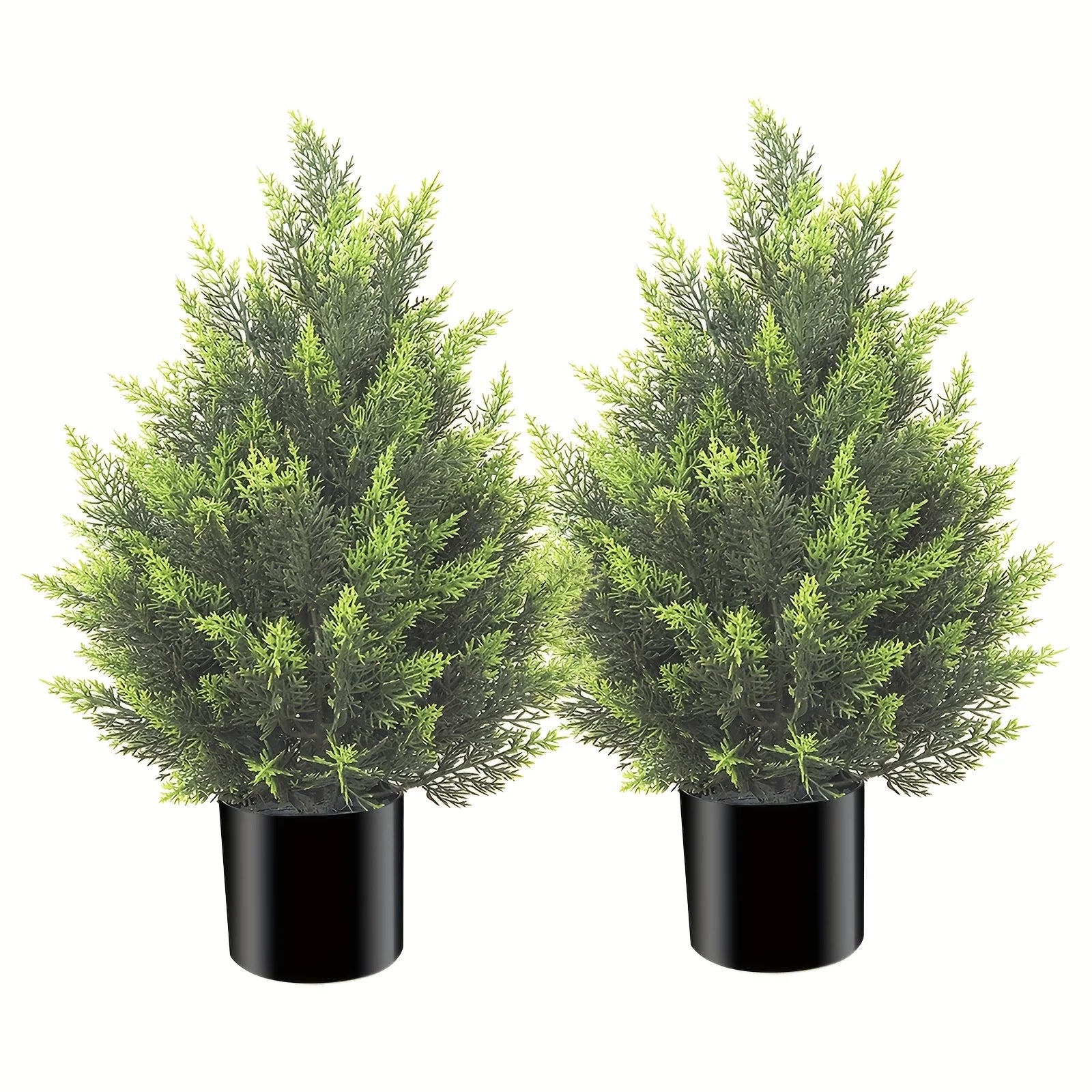 2Pcs Faux Cedar Christmas Tree 59" - UV Rated Artificial Decor