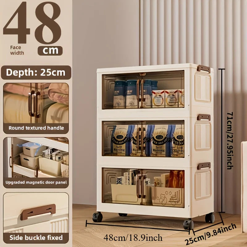 3/4-Tier Foldable Storage Cabinet