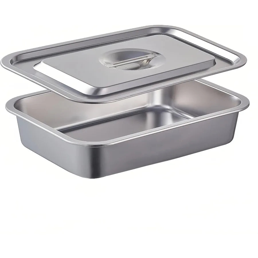 4 Inch Extra Deep Baking Pan with Lid, Stainless Steel, Nonstick