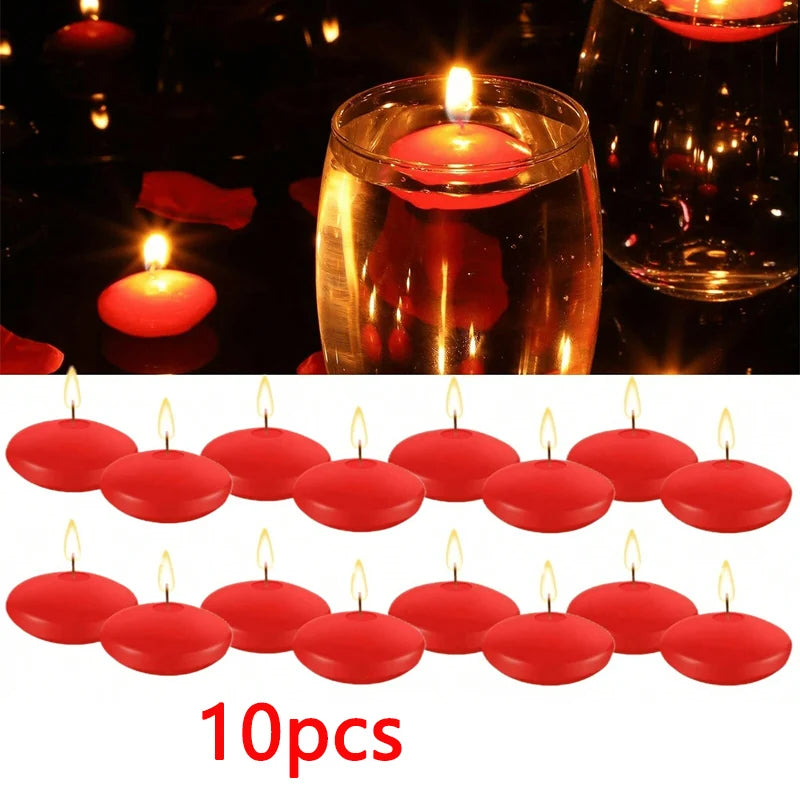 6/10/16Pcs Unscented Floating Discs Candles